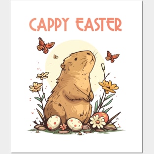 cappy easter happy easter capybara Posters and Art